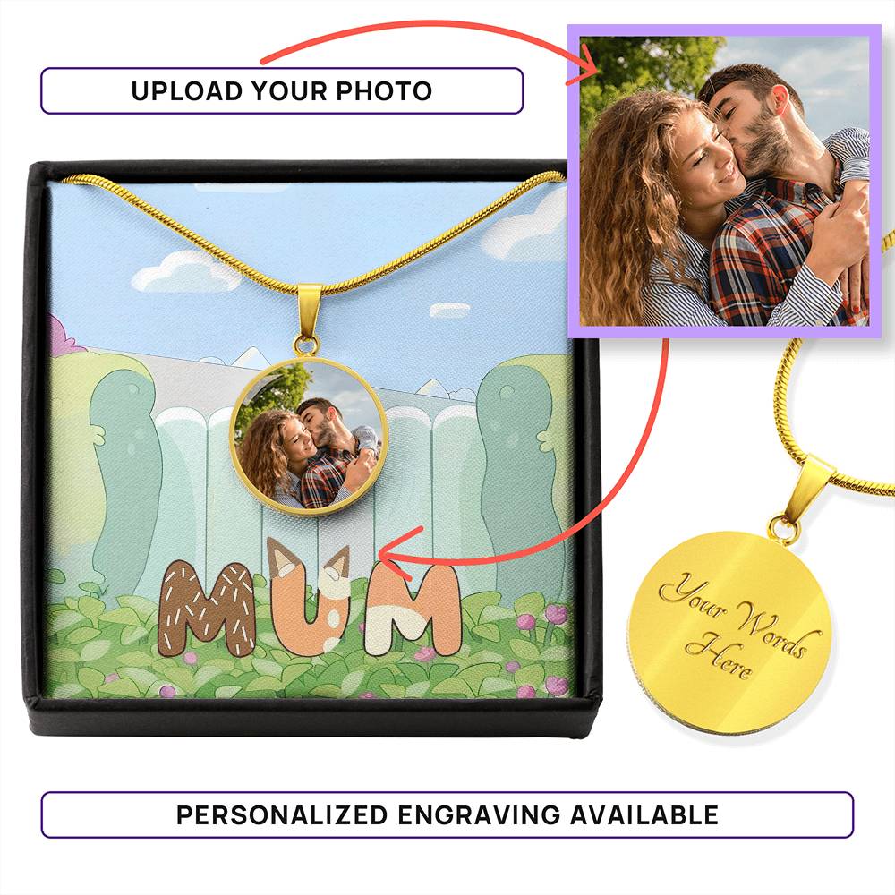 Mum Cute Blue Dog - Personalized Mother Round Pendant Necklace 12900424003scl1tmm1tr04cu03my01rpn1mth7306