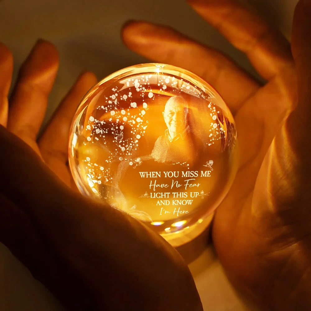 Personalized Globe Lamp with Photo & Quote β Custom Memorial Light to Comfort Loved Ones, Unique Sympathy Gift