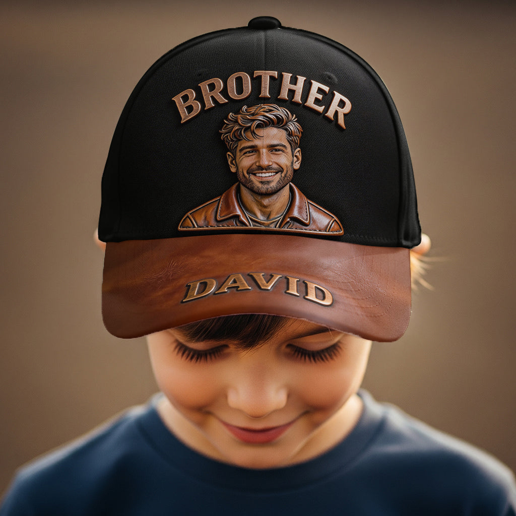 Custom Any Photo Congrat On Being My Brother - Personalized Sibling Classic Cap