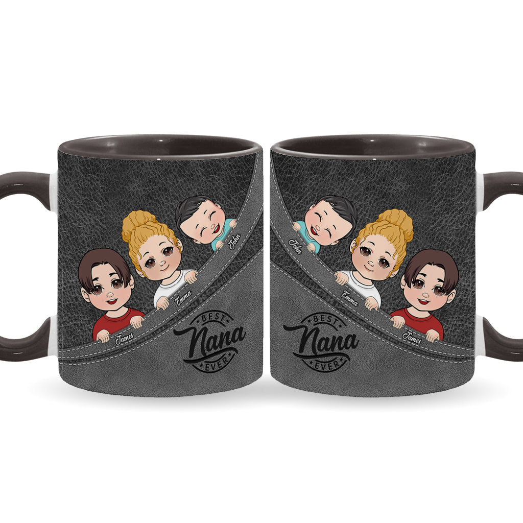 Best Grandma / Grandpa / Dad / Mom Ever - Personalized Grandma Accent Mug