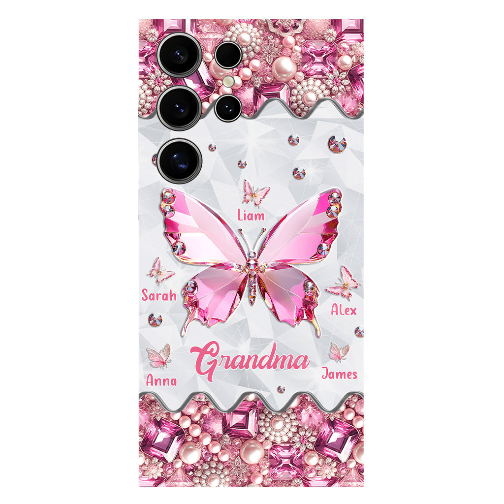 Grandma's Butterflies - Personalized Grandma Full Print Phone Case