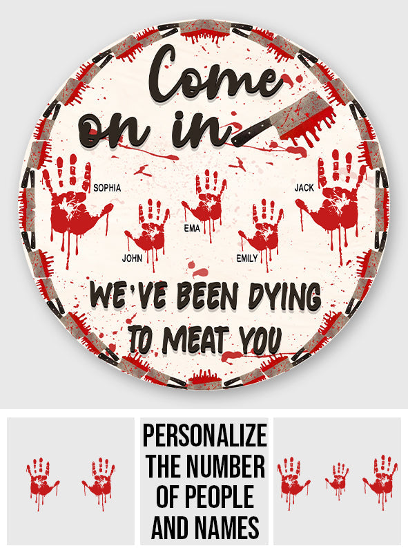 Come On In - Personalized Family Round Wood Sign