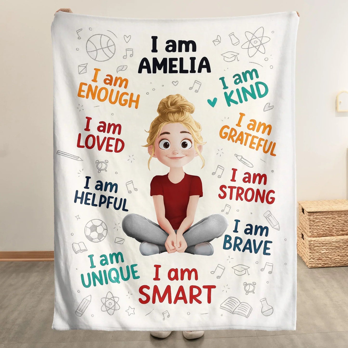 Personalized Kids Affirmation Mug β Cute Cartoon Character, Daily Confidence Boost Gift for Children