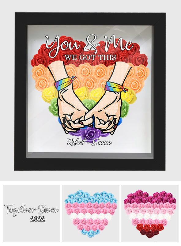 We Got This - Personalized LGBT Support Custom Shaped Flower Shadow Box