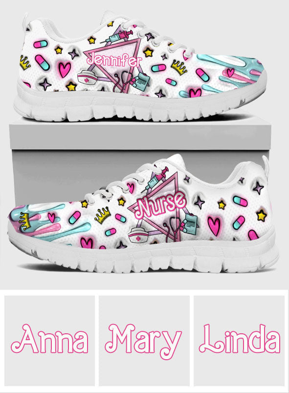 Nurse Life Pink Doll Inflated - Personalized Nurse Sneakers