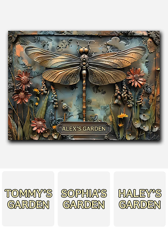 Stunning Dragonfly - Personalized Metal Sign, A Thoughtful Christmas Gift for Garden Lovers