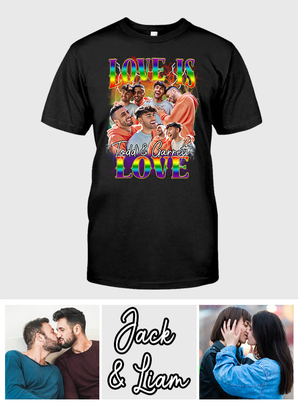 Love Is Love Bootleg Rainbow - Personalized LGBT Support T-shirt And Hoodie