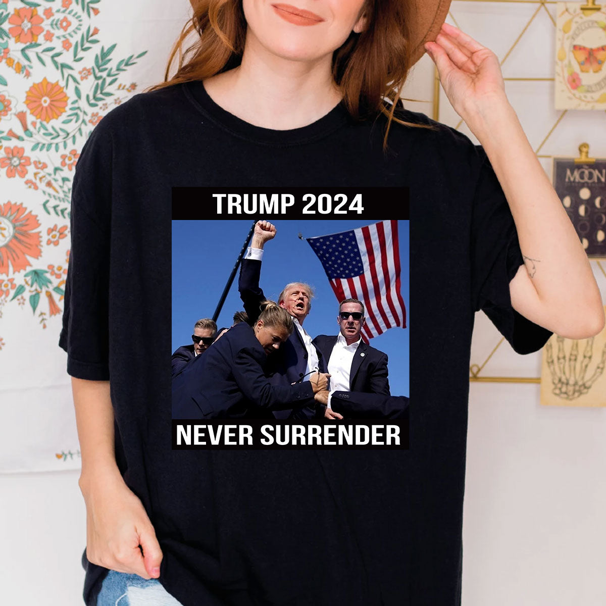Trmp Sh0t T-Shirt Top | Donald TRMP 2024 Never Surrender Shirt Mugsh*t Tee
T-shirt & Hoodie
