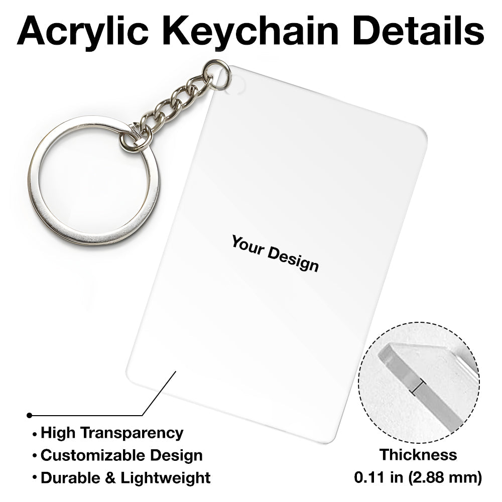 Personalized Couple Acrylic Keychain - Romantic Kissing Design