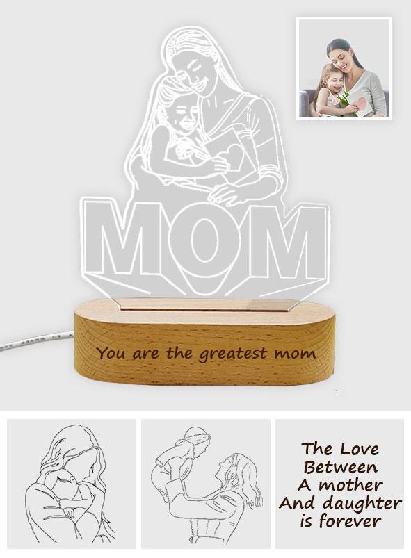 You Are The Greatest Mom - Personalized Mother Mom Line Art Lamp