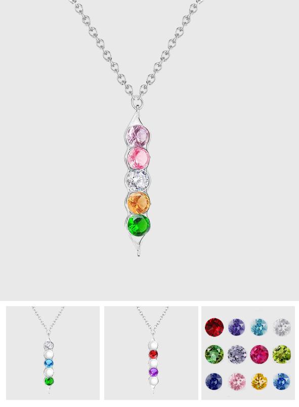 Pea In The Pod - Personalized Family Birthstone Necklace