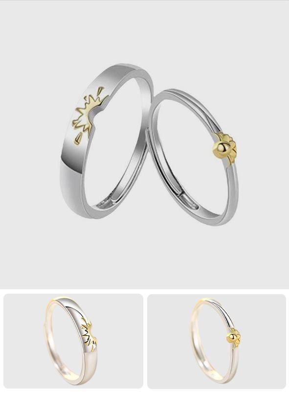 Sunflower Lovers Matching Ringss - Couple Ring