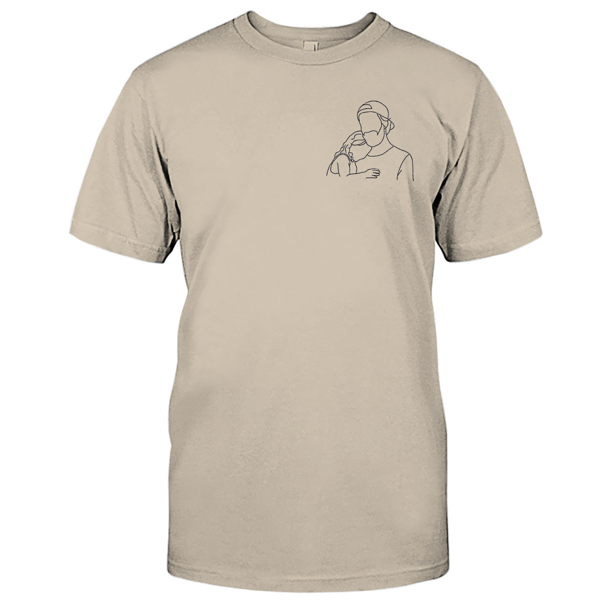 Custom Line Art - Personalized Uncle Embroidered T-shirt