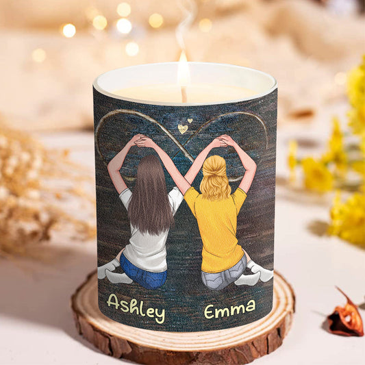 Our Friendship Is Like A Candle - Personalized Bestie Candle With Wooden Lid