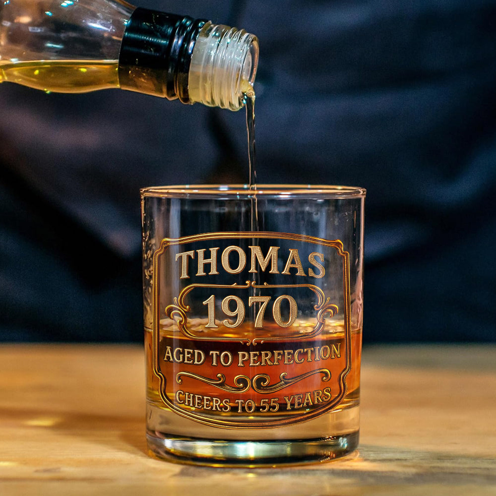 Birthday Gift For Whiskey - Bourbon Lovers - Personalized Whisky Whiskey Decanter Set