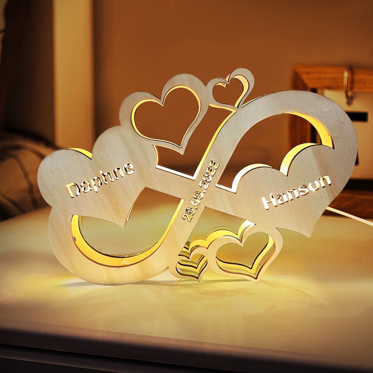 Custom Name Infinity Heart Lamp - Personalized Couple Lamp