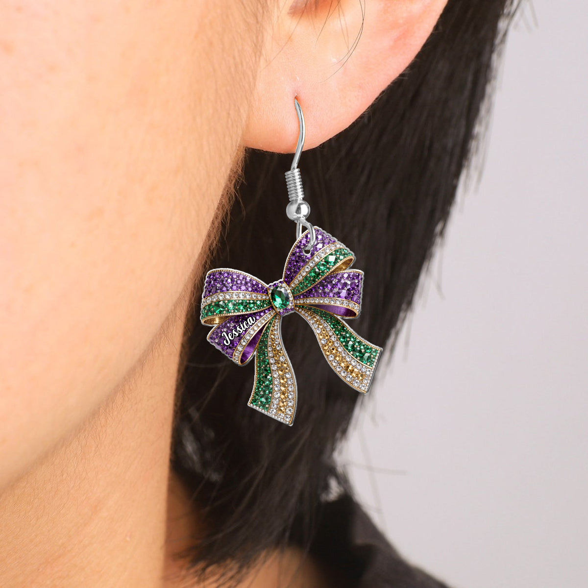 It's Mardi Gras Y'all - Personalized Mardi Gras Earrings