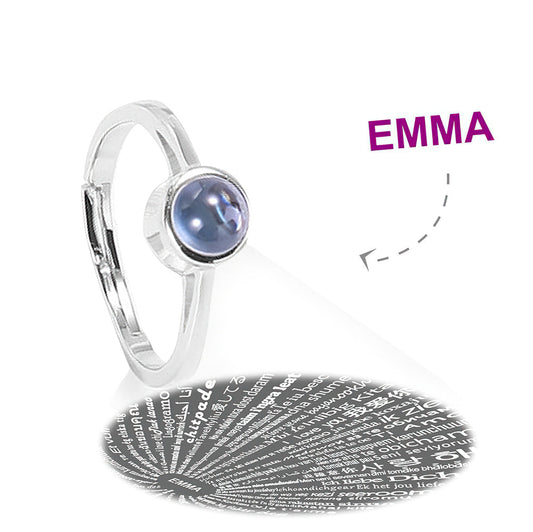 I Love You In Every Languages - Personalized Couple S925 Silver Projection Ring