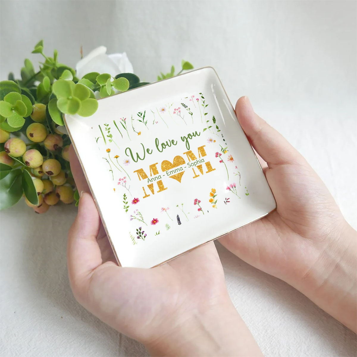 We Love You Mom - Personalized Mother's Day Mother Jewelry Dish