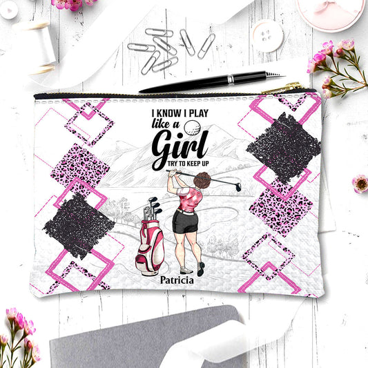 Golf Instruction - Golf gift for her, girlfriend, wife, daughter - Personalized Pouch