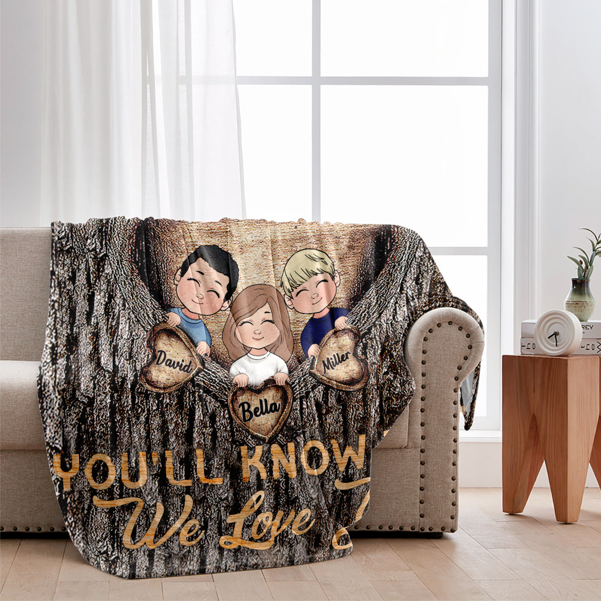 Whenever You Touch This Heart - Personalized Grandma Blanket