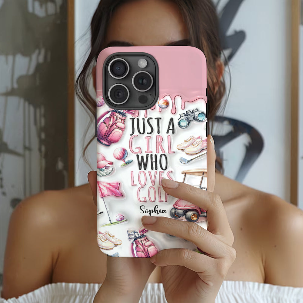 Just A Girl Who Loves Golf - Personalized Golf Full Print Phone Case