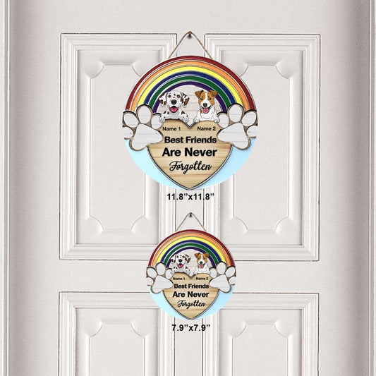 Never Forgotten - Personalized Dog Round Wood Sign
