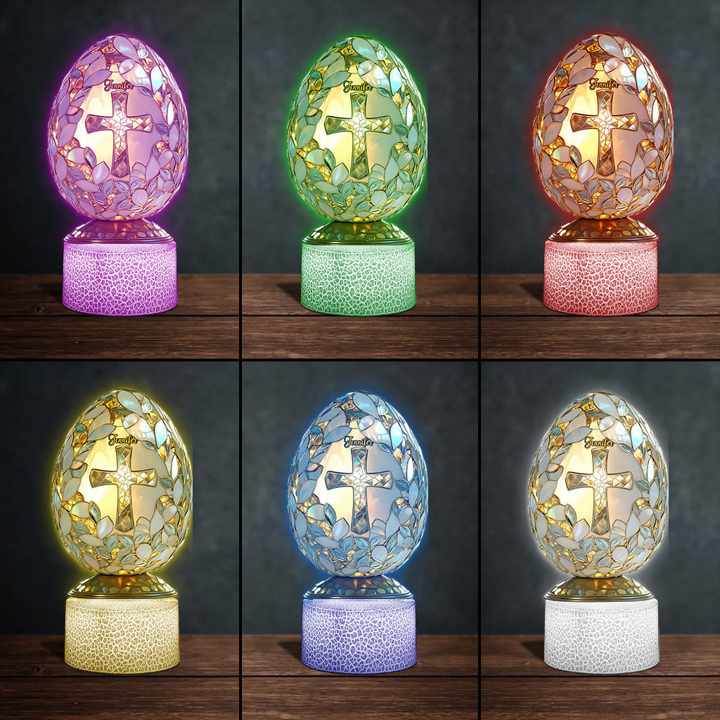 Easter Blessing - Personalized Easter Day Shaped Plaque Light Base