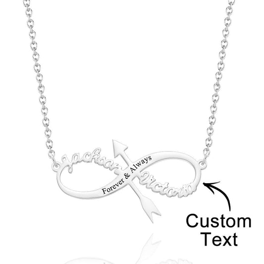 Infinity Arrow Name - Personalized Couple Infinity Arrow Necklace
