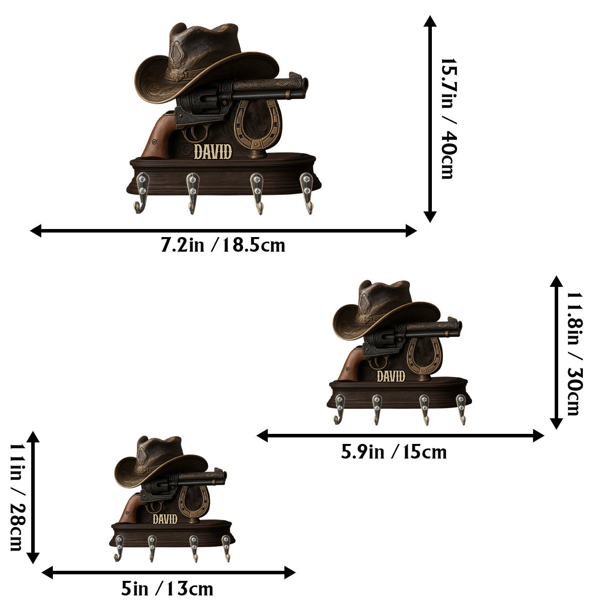 Howdy Western - Personalized Western Outfit Custom Shaped Key Rack