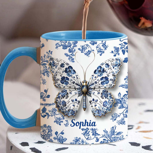 Love Butterflies - Personalized Butterfly Accent Mug