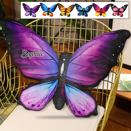 Beautiful Butterflies - Personalized Butterfly Shaped Pillow