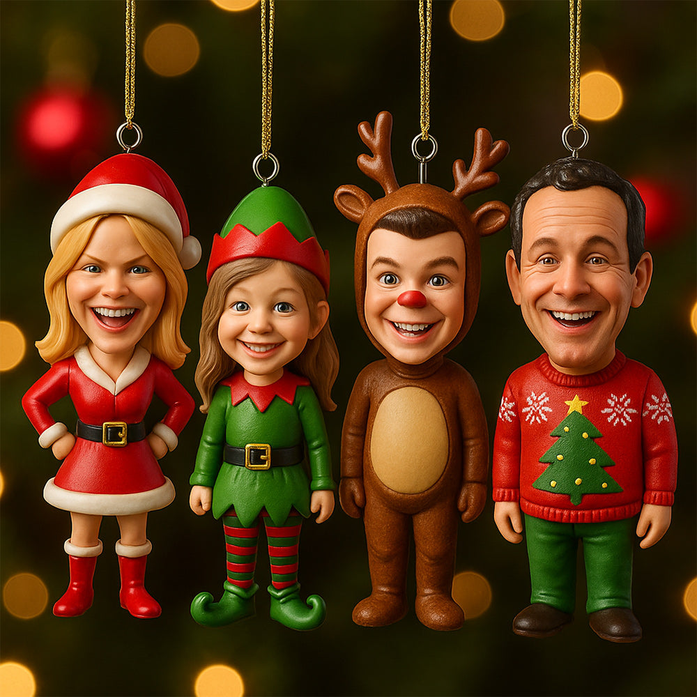 Christmas Gift For Family - Personalized Family Custom Made 3D Minifigure Ornament