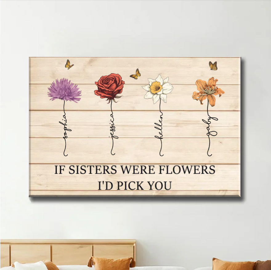 If Friends Were Flowers I'd Pick You - Personalized Poster or Ornament or Jewelry Dish or Plaque or Keychain