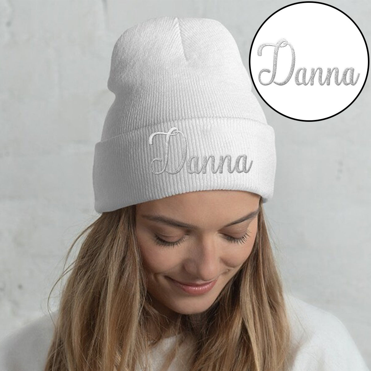 Custom Name - Personalized Newborn Embroidered Beanie