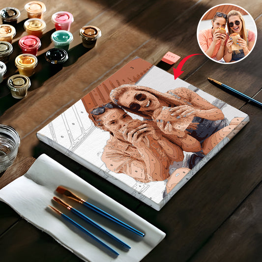 Custom Photo - Personalized Bestie Paint By Numbers Kit