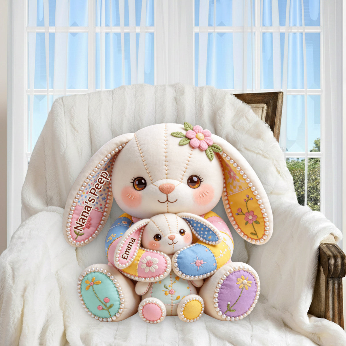 Grandma's Peeps - Personalized Grandma Premium Faux Fur Pillow