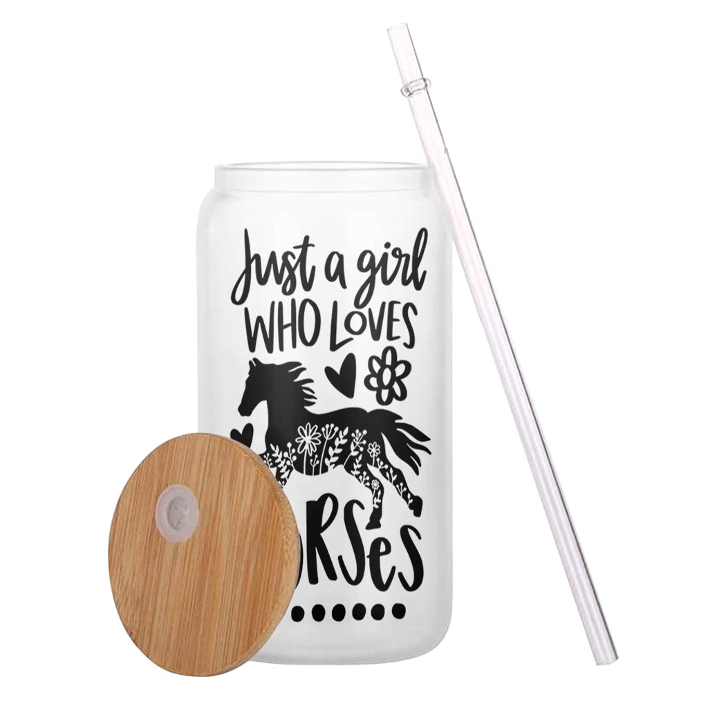 Just A Girl Who Loves Horses - Personalized Horse Can Glass