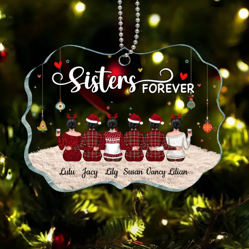 Sisters Forever - Personalized  Cup, Poster,  Ornament, Keychain, Blanket or Plaque - A Heartfelt Gift for Your Best Friend or Sister
