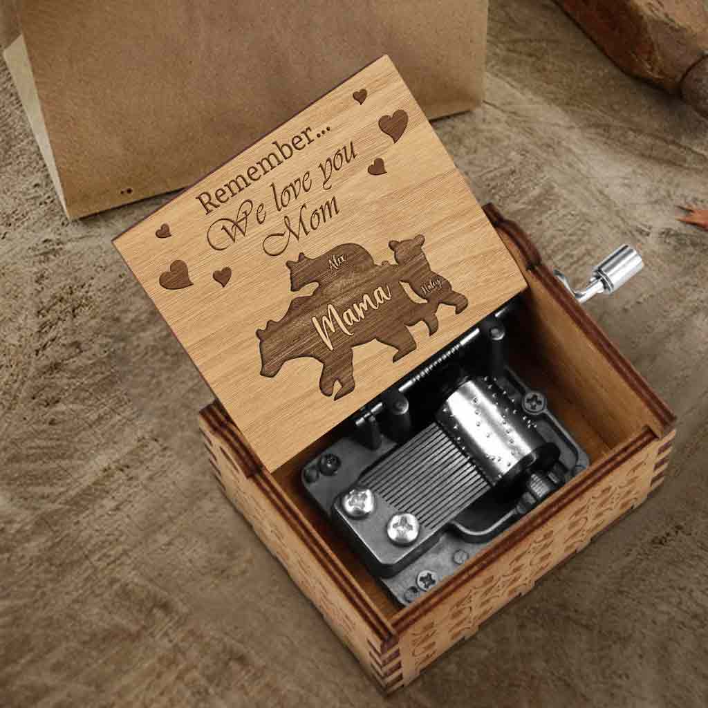 Remember We Love You Mom - Personalized Mother's Day Mother Hand Crank Music Box