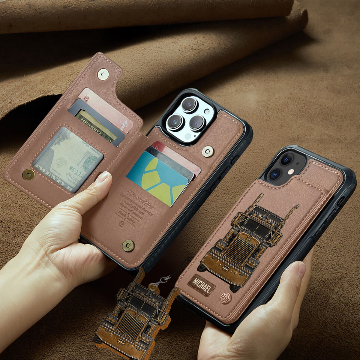Truck Driver - Personalized Trucker Wallet Phone Case