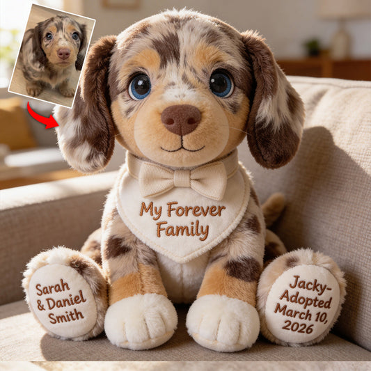 My Forever Family - Personalized Dog Premium Faux Fur Pillow