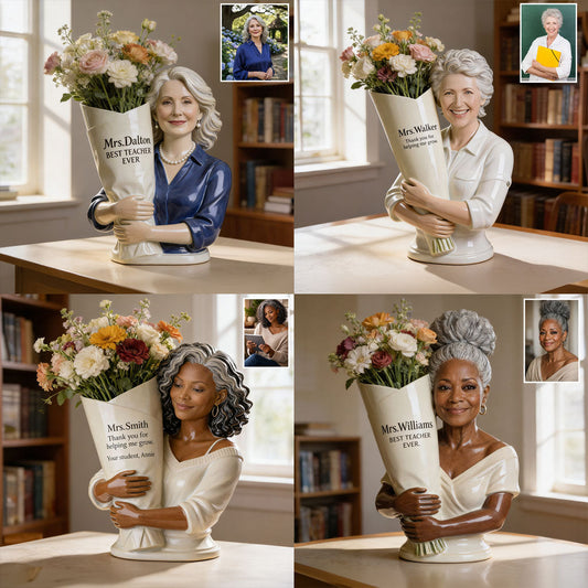 Thanks For Helping Me Grow - Personalized Teacher Acrylic Pot