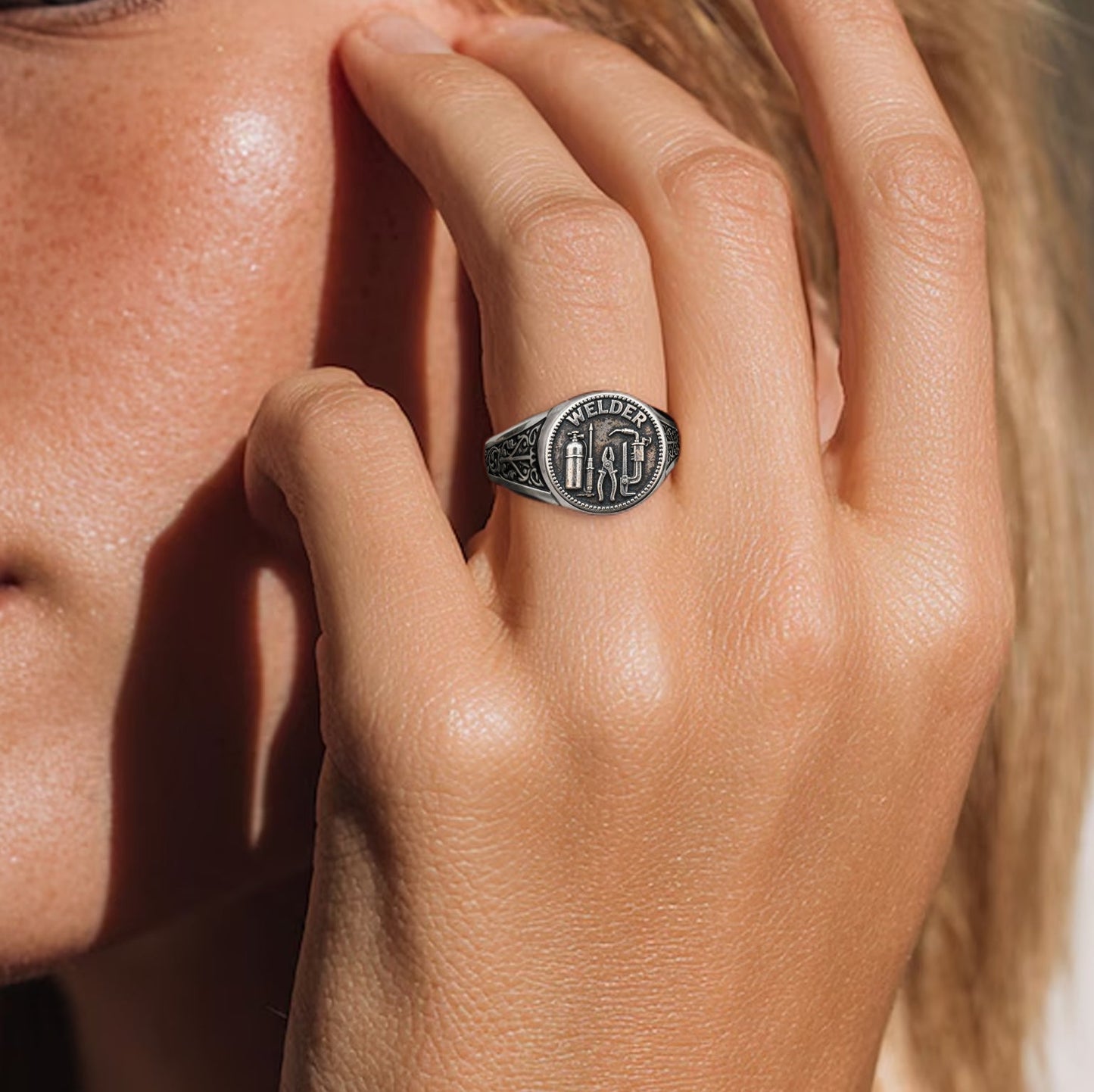 Strong Welder - Personalized Welder Signet Ring