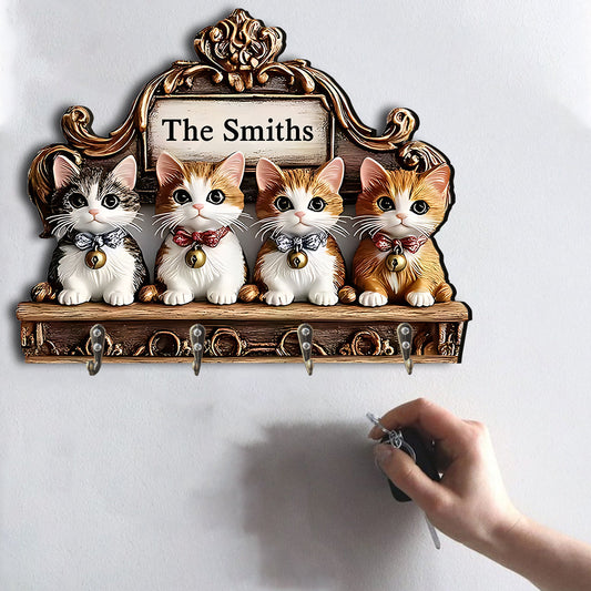 Welcome Home - Personalized Cat Custom Shaped Hanging Rack