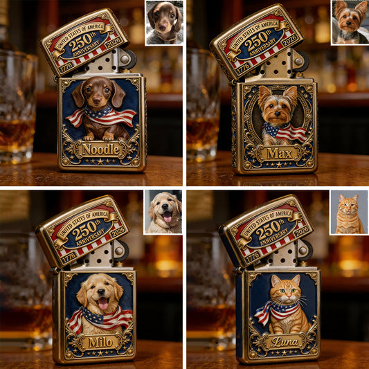 USA 250th Anniversary - Personalized Dog Lighter