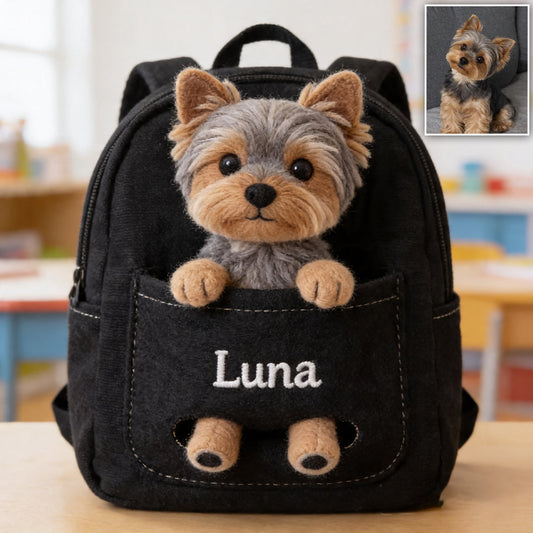Perfect Companion - Personalized Dog Changeable Leather Patch Backpack