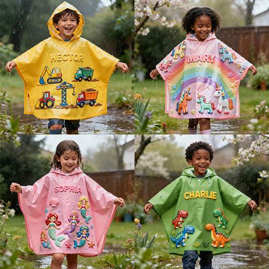 Unique Kid Gift - Personalized Kid Rain Poncho Coat
