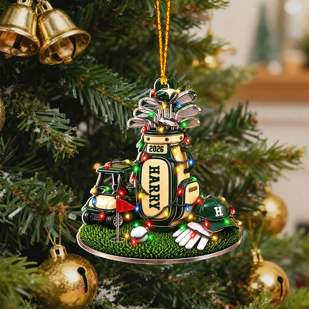 Golfer Dad 2026 - Personalized Golf Premium 3D Ornament