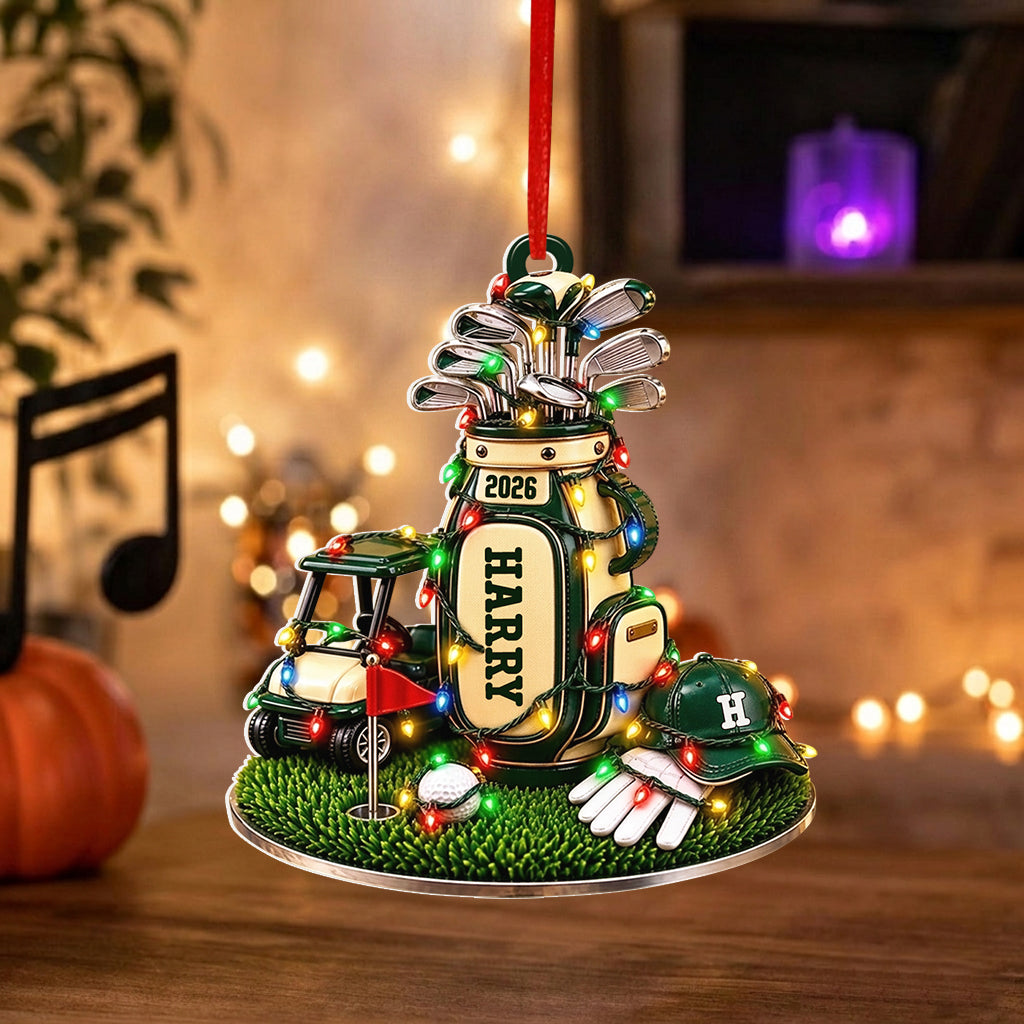 Golfer Dad 2026 - Personalized Golf Premium 3D Ornament